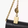 Chloé Spin flap wallet on chain in grained leather