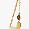 Chloé Spin flap wallet on chain in grained leather