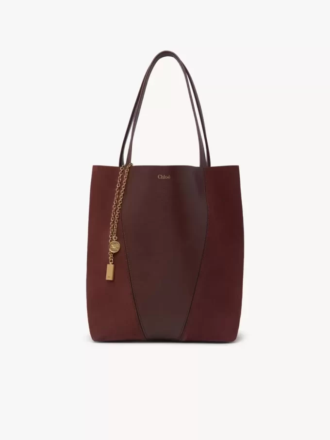 Chloé Spin tote bag in grained & suede leather