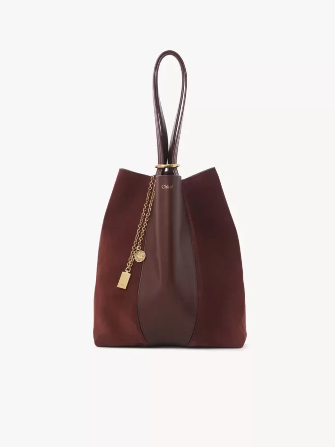 Chloé Spin tote bag in grained & suede leather