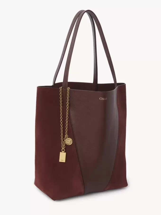 Chloé Spin tote bag in grained & suede leather