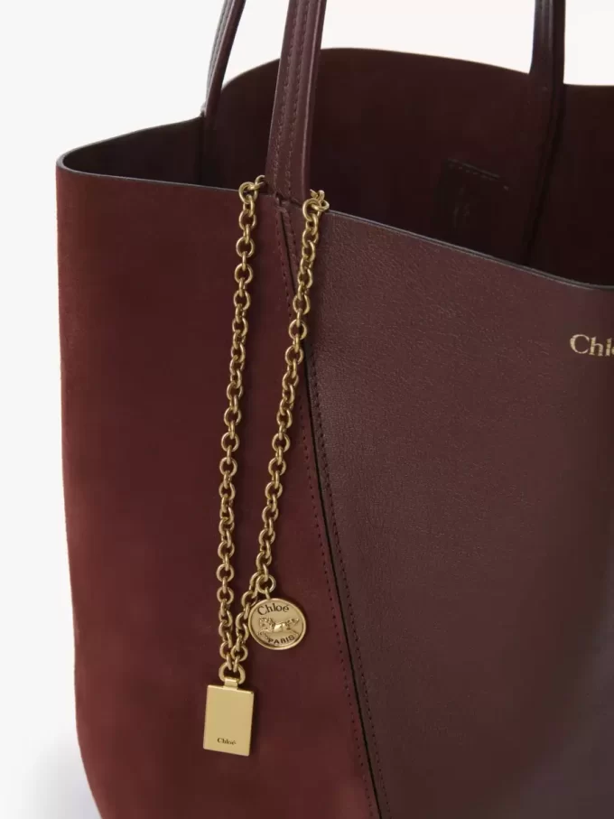 Chloé Spin tote bag in grained & suede leather
