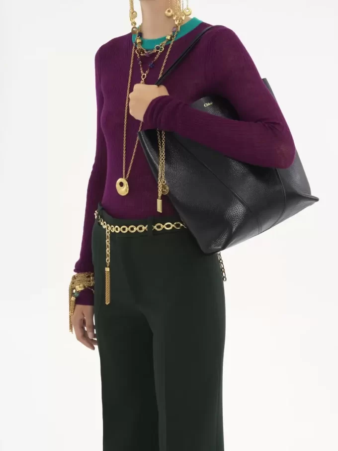 Chloé Spin tote bag in grained leather