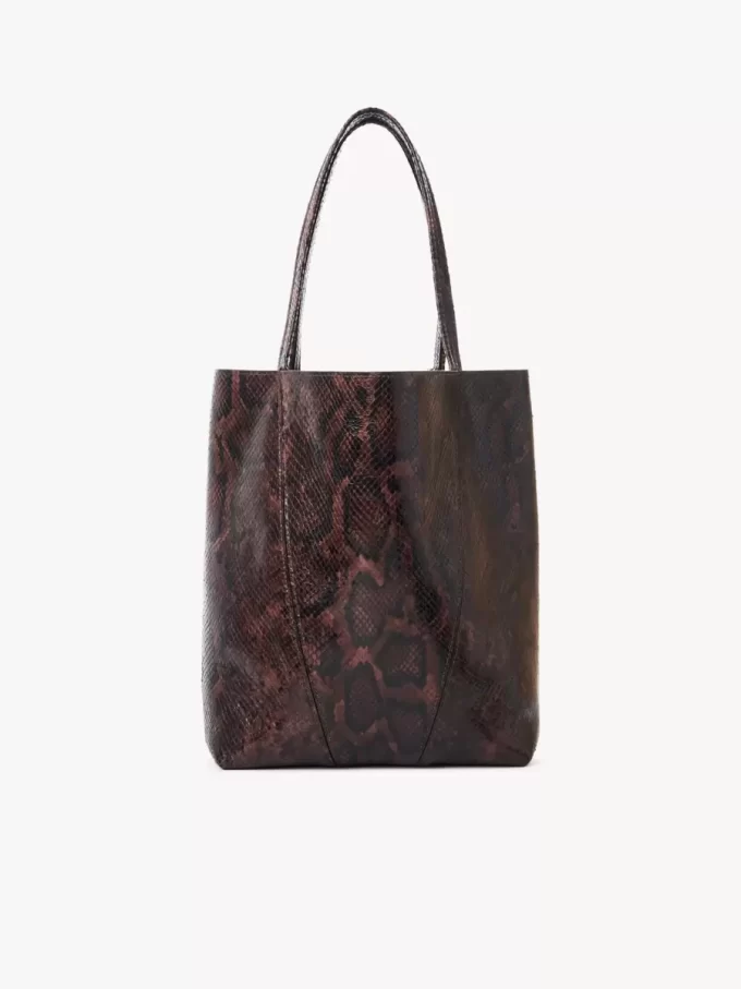 Chloé Spin tote bag in python-effect leather