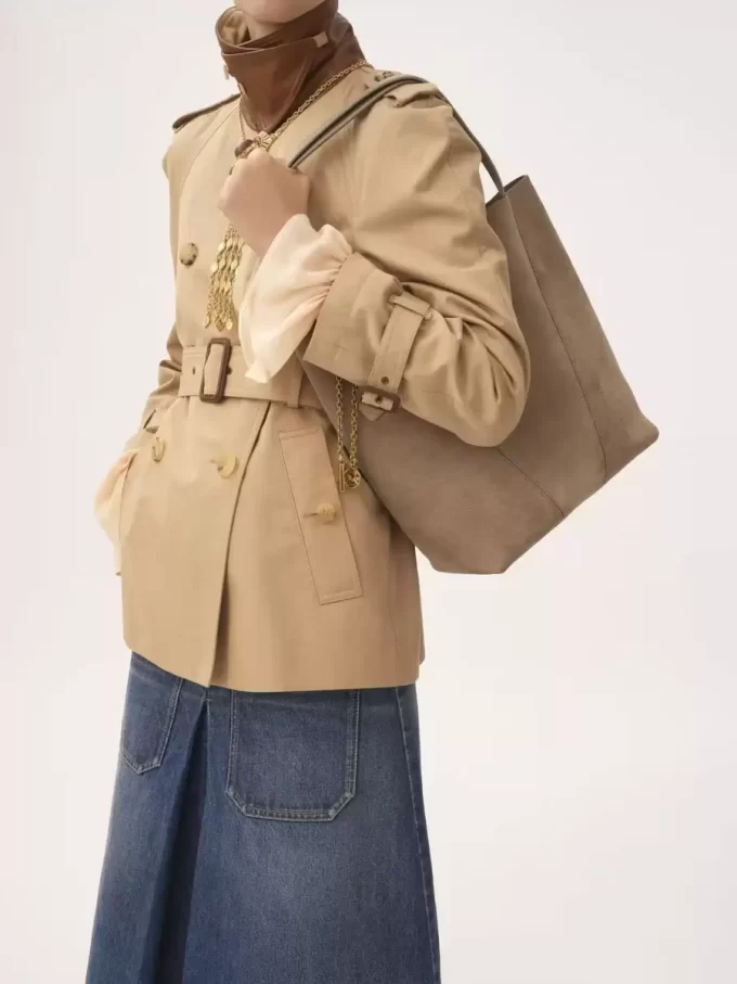 Chloé Spin tote bag in suede leather