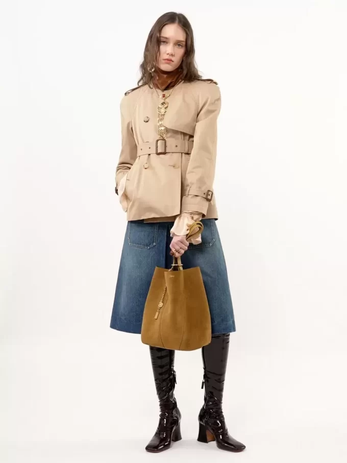 Chloé Spin tote bag in suede leather