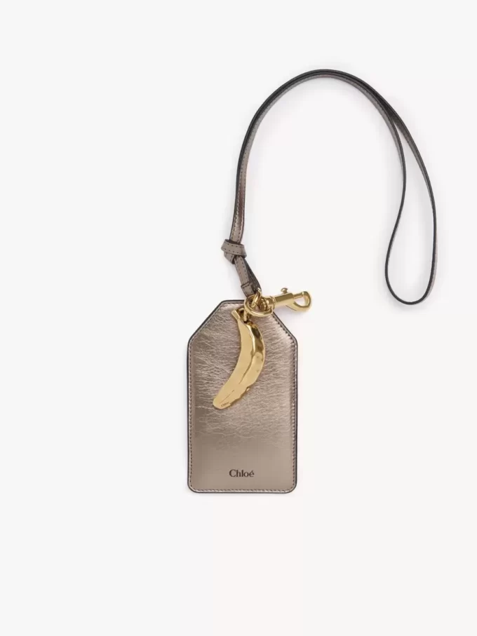 Chloé Symbols Banana tag in metallized leather