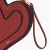 Chloé Symbols Heart flat pouch in grained leather