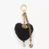 Chloé Symbols Heart Shearling bag charm in brass