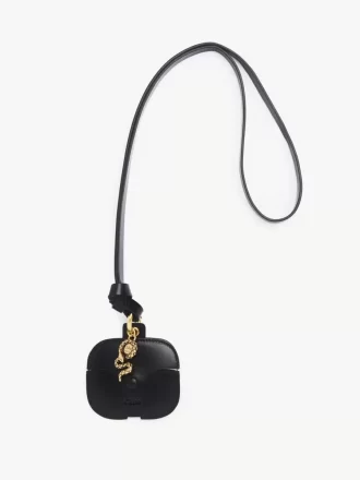 Chloé Symbols Snake earpods case in grained leather