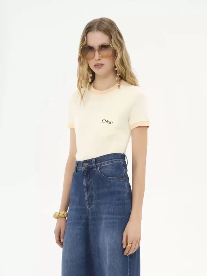 Crew-neck logo T-shirt in cotton jersey