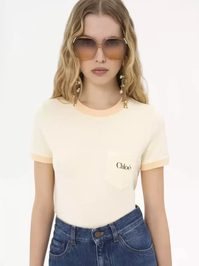 Crew-neck logo T-shirt in cotton jersey