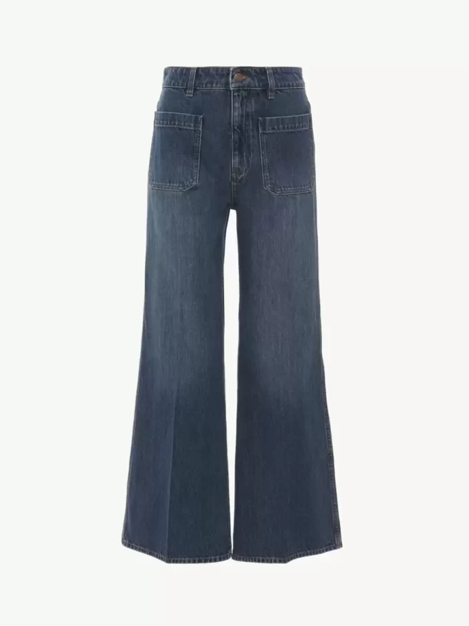 Cropped bootcut jeans in denim