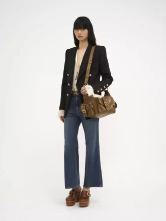 Cropped bootcut jeans in denim