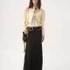 Cropped fitted jacket in silk duchess satin & lace
