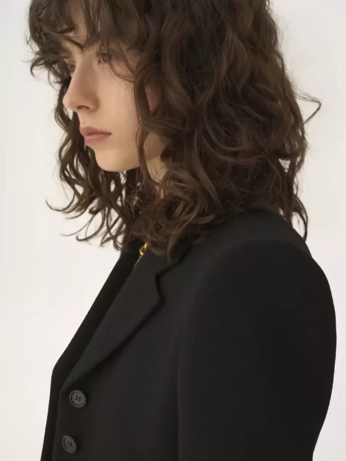 Cropped Spencer jacket in wool crêpe