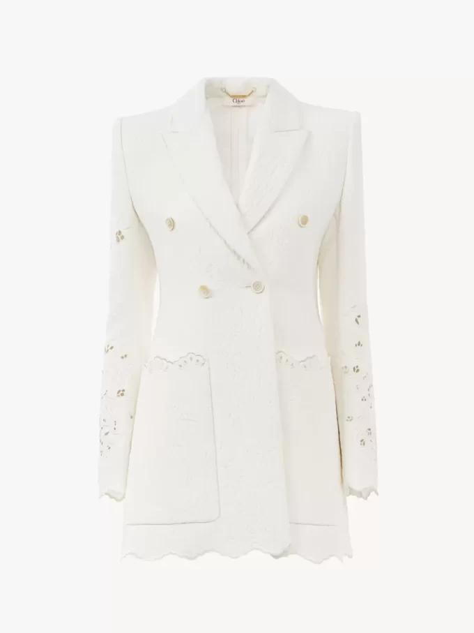 Double-breasted tailored jacket in a cotton mix