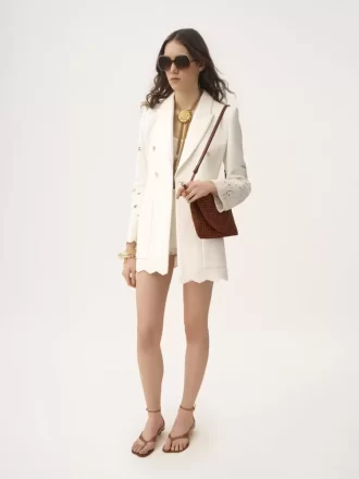 Double-breasted tailored jacket in a cotton mix