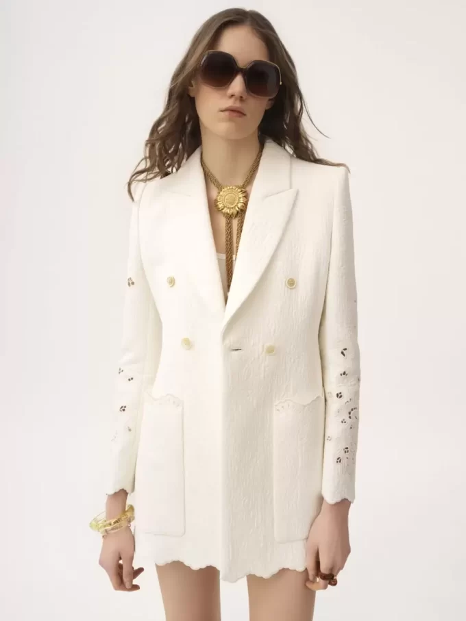 Double-breasted tailored jacket in a cotton mix