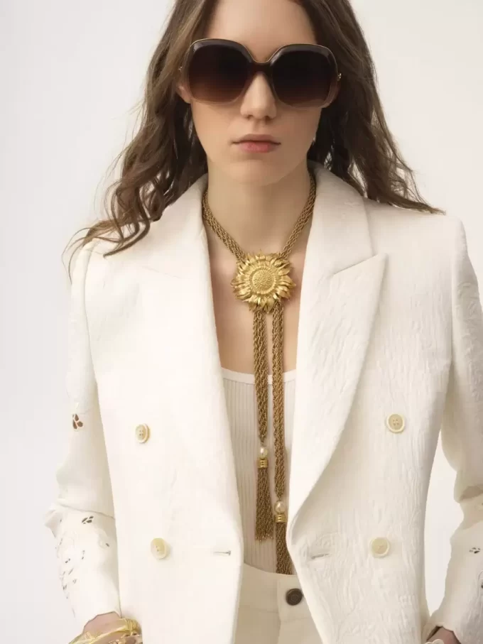 Double-breasted tailored jacket in a cotton mix