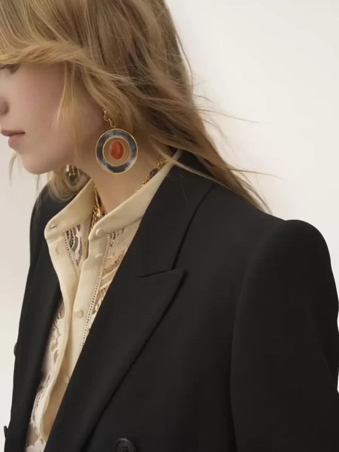 Double-breasted tailored jacket in a crêpe mix