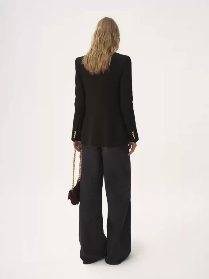 Double-breasted tailored jacket in wool bouclette