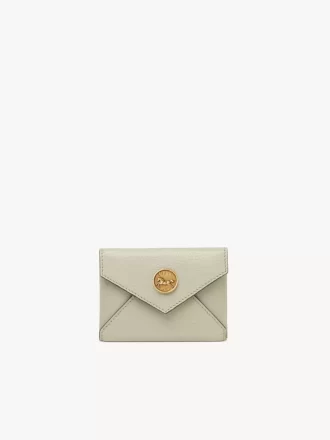 Envelope card holder in grained leather