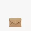 Envelope card holder in grained leather