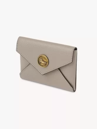 Envelope card holder in grained leather