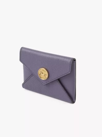 Envelope card holder in grained leather