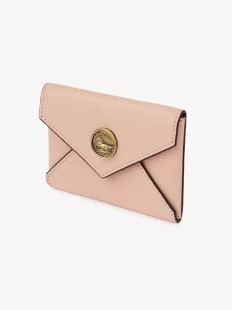 Envelope card holder in grained leather