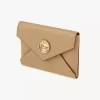Envelope card holder in grained leather