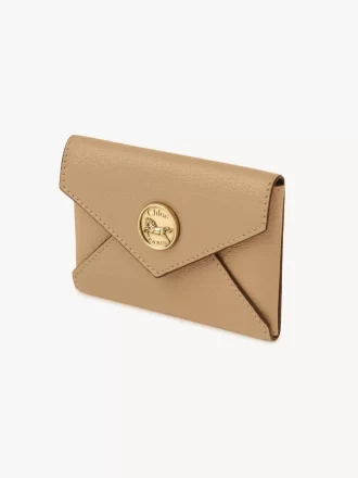 Envelope card holder in grained leather