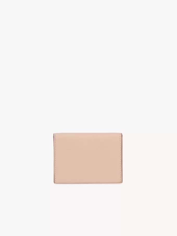 Envelope card holder in grained leather