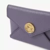 Envelope card holder in grained leather