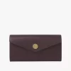 Envelope long wallet with flap in grained leather