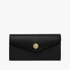 Envelope long wallet with flap in grained leather