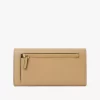 Envelope long wallet with flap in grained leather