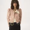 Fitted jacket in taffeta jacquard & lace