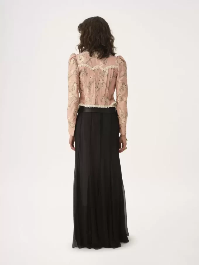 Fluid maxi skirt in silk mousseline