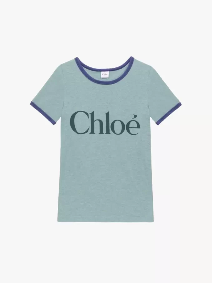 Fitted logo T-shirt in cotton-mix jersey