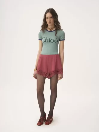 Fitted logo T-shirt in cotton-mix jersey