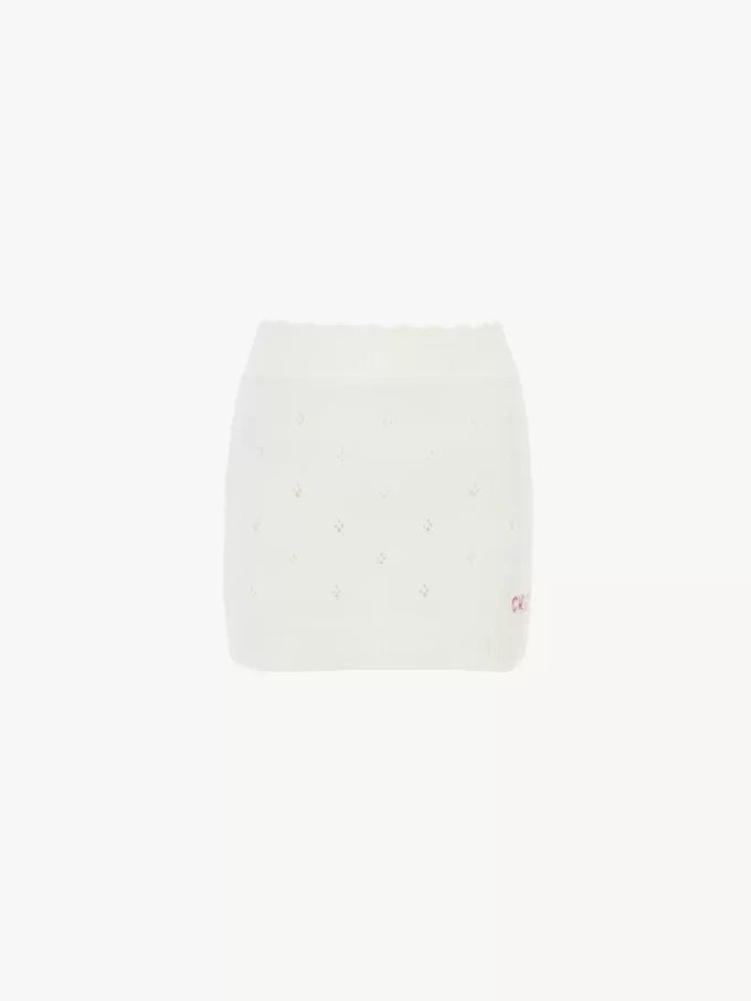 Fitted mini skirt in a wool & cashmere knit