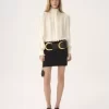 Fitted mini skirt in a wool & cashmere knit