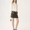 Fitted mini skirt in a wool & cashmere knit