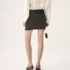 Fitted mini skirt in a wool & cashmere knit