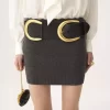 Fitted mini skirt in a wool & cashmere knit