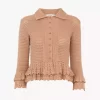 Fitted ruffled cardigan in crochet knit