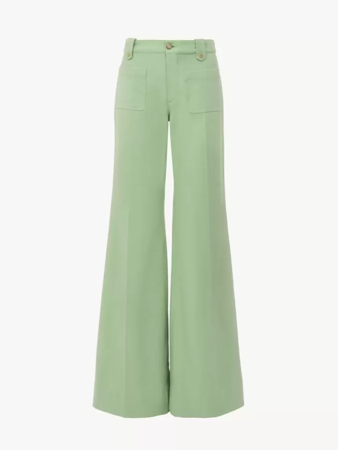 Flared pants in cotton canvas
