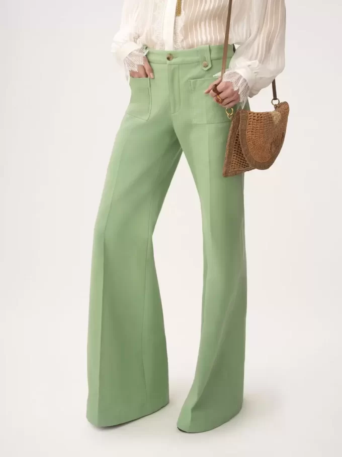 Flared pants in cotton canvas